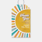 Retro Sunshine Boho Sun Baby Jongensdouche Dank u Cadeaulabel (Voorkant)