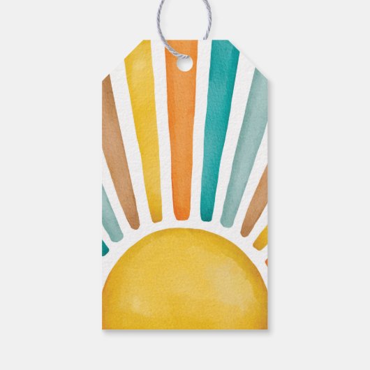 Retro Sunshine Boho Sun Baby Jongensdouche Dank u Cadeaulabel (Achterkant)