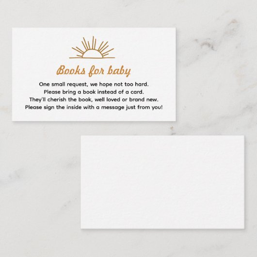 Retro Sunshine Books for Baby Enclosure Informatiekaartje (Voorkant / Achterkant)