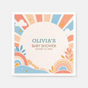 Retro Sunshine Boy Baby Shower Papieren servetten