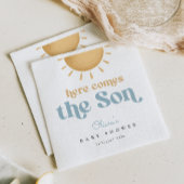 Retro Sunshine Boy Baby shower uitnodiging Servet