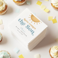 Retro Sunshine Boy Baby shower uitnodiging