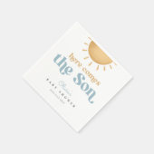 Retro Sunshine Boy Baby shower uitnodiging Servet (Hoek)