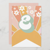 Retro Sunshine daisy boho floral Banner E Kaart (Voorkant / Achterkant)