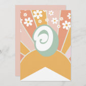 Retro Sunshine daisy boho floral Banner O Kaart (Voorkant / Achterkant)