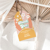 Retro Sunshine daisy twee groovy verjaardagsgunst Cadeaulabel