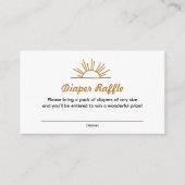 Retro Sunshine Diaper Raffle Card Informatiekaartje (Voorkant)
