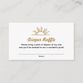 Retro Sunshine Diaper Raffle Card Informatiekaartje
