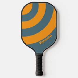 Retro Sunshine Drie Cirkel Streep met Naam Pickleball Paddle