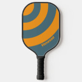 Retro Sunshine Drie Cirkel Streep met Naam Pickleball Paddle (Achterkant)
