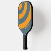 Retro Sunshine Drie Cirkel Streep met Naam Pickleball Paddle (Links)