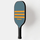 Retro Sunshine Drie Overdwars Strepen met Naam Pickleball Paddle (Links)
