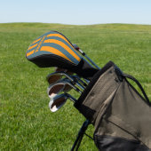 Retro Sunshine Drie Speldstrepen met Naam Golfheadcover (Insitu)