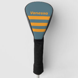 Retro Sunshine Drie Strepen met Naam Golfheadcover