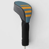 Retro Sunshine Drie Strepen met Naam Golfheadcover (Schuin)