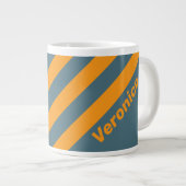 Retro Sunshine Drie Strepen met Naam Grote Koffiekop (Voorkant rechts)