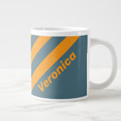 Retro Sunshine Drie Strepen met Naam Grote Koffiekop (Rechts)