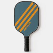 Retro Sunshine Drie strepen met naam Pickleball Paddle (Voorkant)
