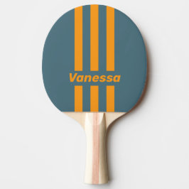 Retro Sunshine Drie Strepen met Naam Tafeltennisbatje