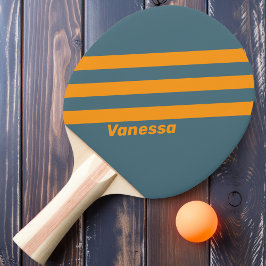 Retro Sunshine Drie Strepen met Naam Tafeltennisbatje