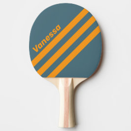 Retro Sunshine Driehoekige Strepen met Naam Tafeltennisbatje