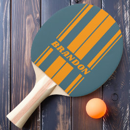 Retro Sunshine Dual Board Strepen met Naam Tafeltennisbatje