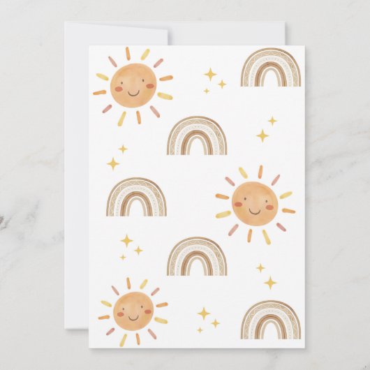 Retro Sunshine Een in de Zon Verjaardag Uitnodigin Kaart (Achterkant)