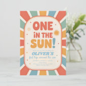 Retro Sunshine First Birthday Kaart (Staand voorkant)