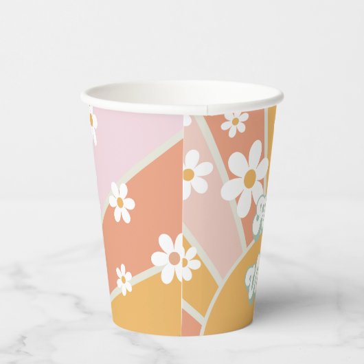 Retro Sunshine Five is een Vibe Birthday Paper Cup Papieren Bekers (Rechts)