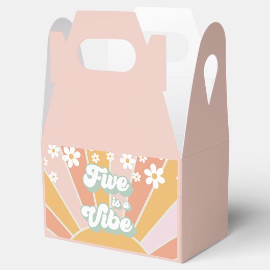 Retro Sunshine Five is een Vibe daisy boho bedankt Bedankdoosjes (Geopend)