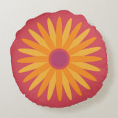 Retro Sunshine Flower Pillow Rond Kussen (Achterkant)