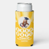 Retro Sunshine Foto Afstudeerfeest Seltzer Blikjeskoeler (Seltzer Voorkant)