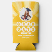 Retro Sunshine Foto Afstudeerfeest Seltzer Blikjeskoeler (Voorkant)