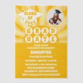 Retro Sunshine Foto Afstudeerfeest Vellum Uitnodigingen (Voorkant)