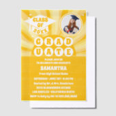 Retro Sunshine Foto Afstudeerfeest Vellum Uitnodigingen (Offset)