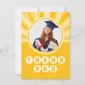 Retro Sunshine Foto Afstuderen Bedankkaart (Voorkant)