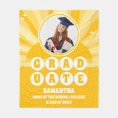 Retro Sunshine Foto Afstuderen Fleece Deken (Voorkant)