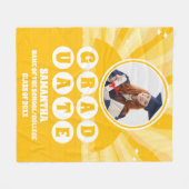 Retro Sunshine Foto Afstuderen Fleece Deken (Voorkant (Horizontaal))