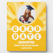 Retro Sunshine Foto Afstuderen Fotoplaat (Voorkant)