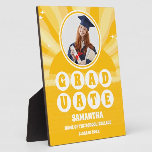 Retro Sunshine Foto Afstuderen Fotoplaat (Zijkant)