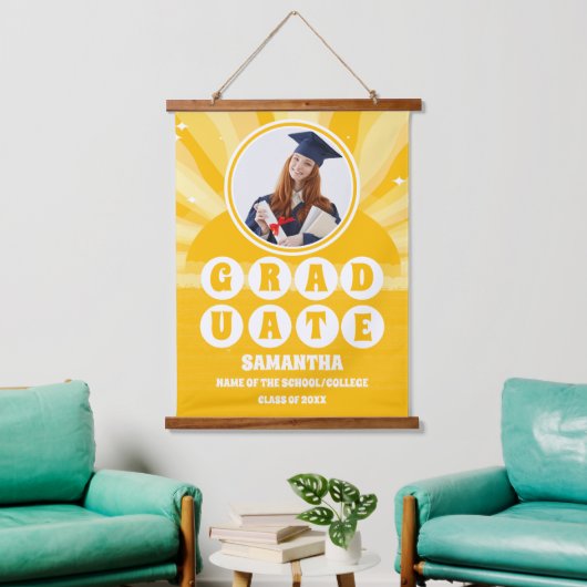 Retro Sunshine Foto Afstuderen Hangend Wandkleed (Woonkamer)