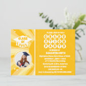 Retro Sunshine Foto Afstuderen Party Uitnodiging (Staand voorkant)