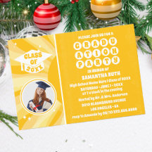 Retro Sunshine Foto Afstuderen Party Uitnodiging