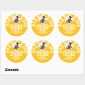 Retro Sunshine Foto Afstuderen Ronde Sticker (Vel)