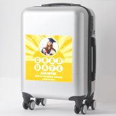 Retro Sunshine Foto Afstuderen Sticker (Koffer)