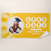 Retro Sunshine Foto Afstuderen Strandlaken (Voorkant)