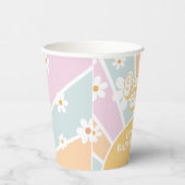 Retro Sunshine Groovy BABY pastel Daisy Papieren Bekers (Rechts)