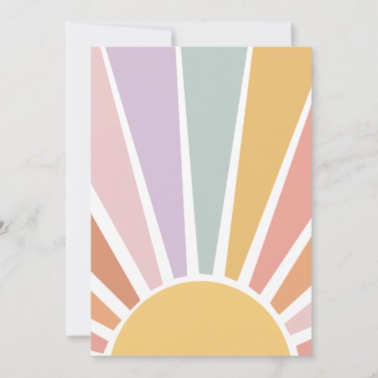 Retro Sunshine Groovy Baby shower Invitation Kaart (Achterkant)