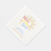 Retro Sunshine hier komt het Son Baby shower Servet (Hoek)