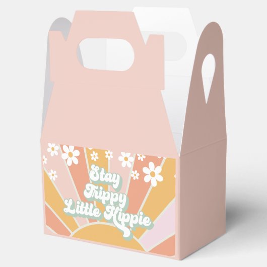 Retro Sunshine Hippie daisy boho bedankt Bedankdoosjes (Geopend)